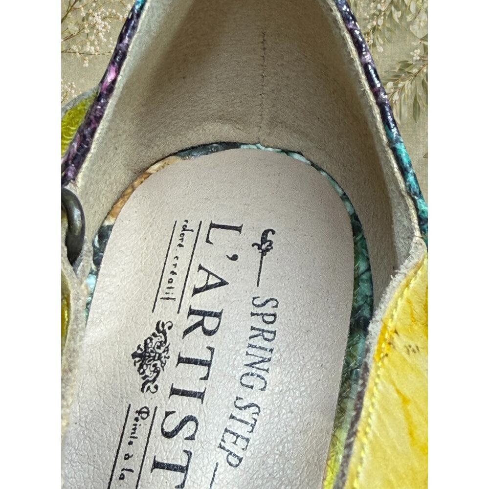 Y2K Spring Step L’Artiste Multicolor Snakeskin Leather Sandals Kitten Heel EU 37 - Picture 6 of 13